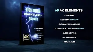 Lightning Storm Clouds | 4K PACK STOCK |  / After Effects / Fusion / Nuke / Other