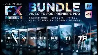 Mega Presets Bundle for Premiere Pro | Transitions, Titles, Effects, VHS, LUTs, Logo, Sounds