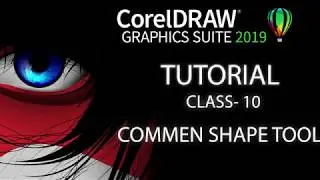 Common Shape Tool - Tutorial | Corel Draw x9 latest version in Hindi (CLASS-10)