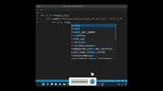 File/IO in python || Writing multiplication table in files || #python #shorts #programming