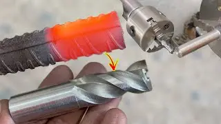 A new milling cutter tool making on lathe a scrap steel shaft | Drill tool making amazing work ideas