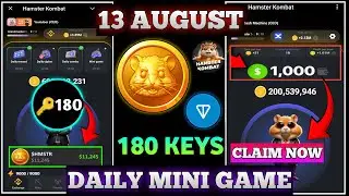 Master Key Puzzle 14 August🔑|Hamster Key Unlock|Hamster Kombat Mini game 14 August|Cipher Code Today