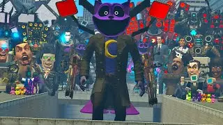 CATNAP TV MAN vs ROBLOX SKIBIDI TOILET vs G-MAN TITAN vs PALWORLD vs OTHER BOSSES In Garry's Mod!!