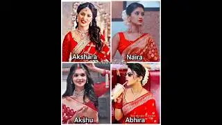 Akshara 🆚 Naira 🆚Akshu 🆚 Abhira 🔥  #yrkkh #saree competition