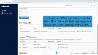 How to Delete an FTP User account from cPanel   CloudSpace