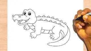 How to Draw a Crocodile easy - Drawing Step by Step