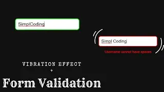 Form Validation with Javascript | Vibrating effect on error