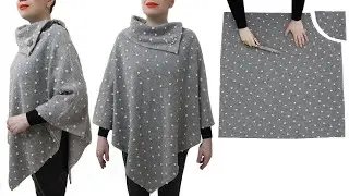 Very easy cutting and sewing a cape | Step by step sewing tutorial for beginners
