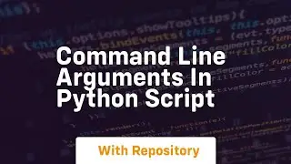 command line arguments in python script