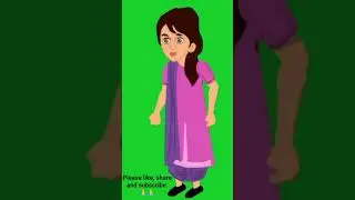 Village woman Green Screen Cartoon Character/Green Screen lady/ 