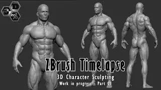 ZBrush 2020 Timelapse - 3D Character Sculpting - Part 01