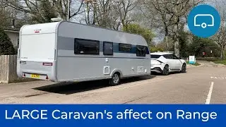 EV towing LARGE caravan - range, and charging on campsite