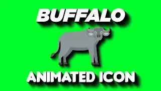 Buffalo Animated Icon Green Screen Video - Free to Use!