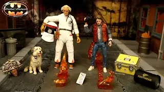 NECA Back To The Future Accessory Set Einstein Plutonium Marty McFly Doc Brown Action Figure Review