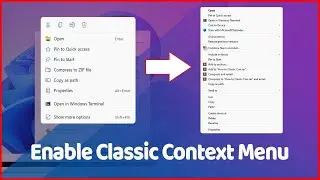 How to Enable or Disable Classic Context Menu on Windows 11 ✔✔✔