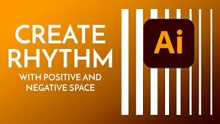 Create rhythm by exploring positive and negative space with lines and rectangles in Illustrator