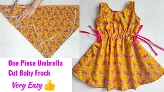 One Piece Umbrella cut baby frock cutting and stitching | Umbrella cut baby Frock cutting and stitch