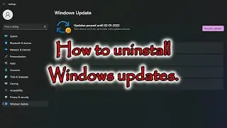 How to uninstall Windows updates | Windows11, 10 , 8.1, 7 Home Pro Workstations Education Enterprise