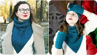 МК Стильная Манишка Труба спицами. Подробный МК