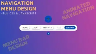 How To Make Beautiful Animated Navigation Bar using HTML CSS & JavaScript | Design Navigation Menu