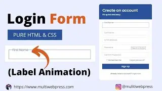 How to create login form using HTML and CSS? | Animated Login form html css | MultiWebPress🔥🔥