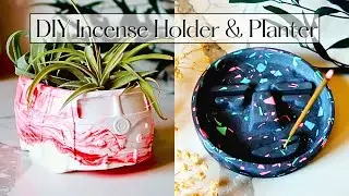 Terrazzo Incense Holder & Marble Planter | DIY Home Decor