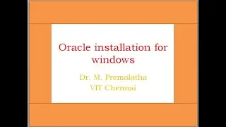 Oracle installation in windows