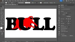 Create negative space logo design in Adobe Illustrator |Bull negative space logo #abaidgraphicstudio