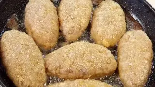 CHICKEN cutlets with mushrooms and egg. Recipe for delicious chicken cutlets