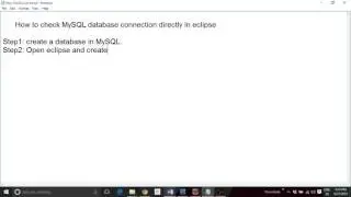 How to check MySQL database connection directly In eclipse