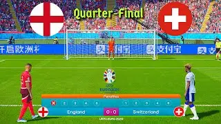 ENGLAND vs SWITZERLAND - | Euro 2024 || Penalty Shootout 2024 || Quarter-Final  || PES 21 Simulation