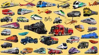 TRAIN and SUBWAY - Learn Railway Transport | Emergency Vehicles - Rescue Trucks Name and Sounds