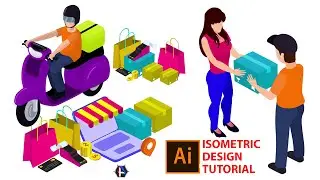 Learn Skills For QUALITY ISOMETRIC DESIGN - illustrator order delivery Isometric people Tutorial