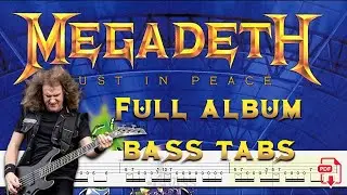 Megadeth - Rust in Peace (🔴Full Album Bass Tabs | Notation) 