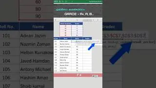 Grade formula in Excel - Excel Malayalam #grade #malayalam #shorts