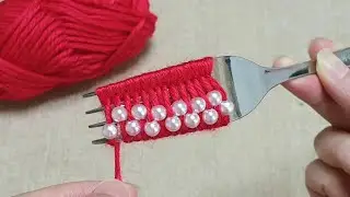 It's so Beautiful !! Super easy flower making with fork and yarn - Woolen flower decor idea