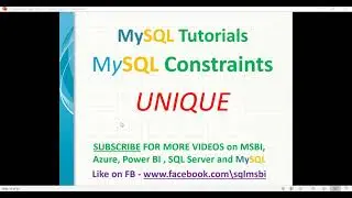 MySQL Tutorials | mysql UNIQUE Constraint | Unique constraint in mysql | mysql constraints