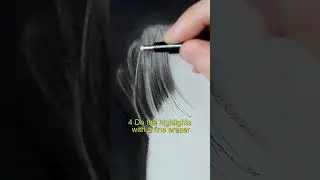 5 Tips on drawing realistic hair #drawing #pencildrawing #charcoal #hairdrawing #drawingtutorial