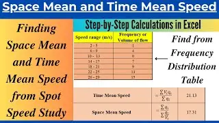 Finding Space Mean Speed and Time Mean Speed from Spot Speed Study| Solved Problem