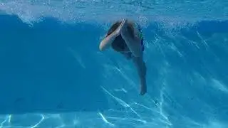 2 year old little SHARK diving and swimming!