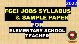 FGEI Jobs 2022 SYLLABUS | fgei past papers | latest est sample paper