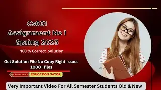 CS601 Assignment Solution 1 Spring 2023 with solution file