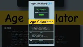 How to create age Calculator using HTML, CSS & JavaScript