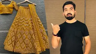 Yellow Mirror work lehenga choli for Haldi & Wedding Function / BL Fabric Lehenga Unboxing