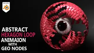 Abstract Hexagon Loop Animation With Geometry Nodes (Blender Tutorial)