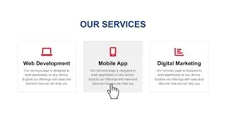 Responsive Our Services Section Using HTML & CSS | Our Services Page Design
