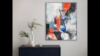 Abstract and spontaneous / textured with gesso/ Acrylic abstract painting demonstration/MariArtHome