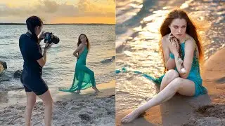 Natural Light Beach Photoshoot, Learn How to Pose a Model, Behind The Scenes