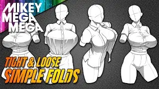 HOW TO DRAW Shirt Material Folds TIGHT & LOOSE