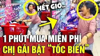 Được 1 phút 'MUA SẮM MIỄN PHÍ' tại siêu thị, chị gái khiến ai cũng HỒI HỘP chờ cái kết | Tin 3 Phút
